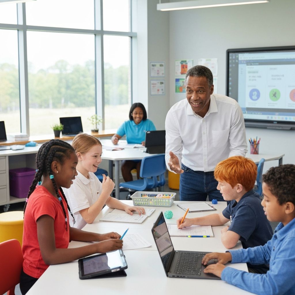 Children learning in engaging educational environment